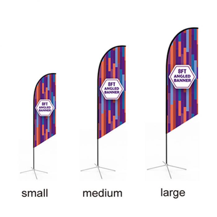 Large(80.5*400cm) Angled Feather Banners