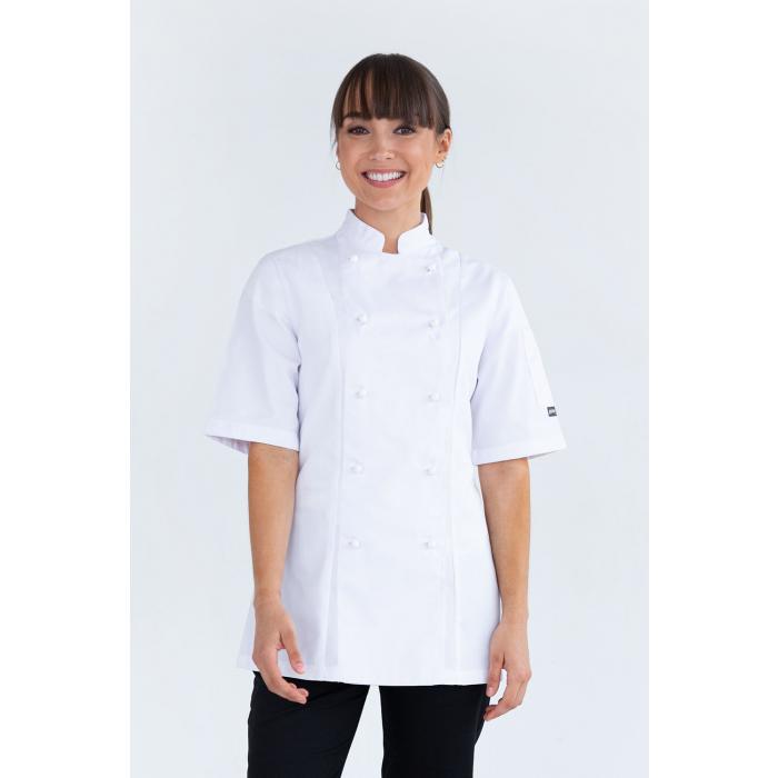 PROCHEF Womens Traditional Chef Short Sleeve Jacket White