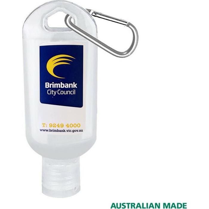 Hand Sanitiser With Carabiner 60Ml Made In Australia