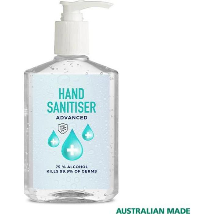 Hand Sanitiser 250ml Rectangle Bottle Made In Australia