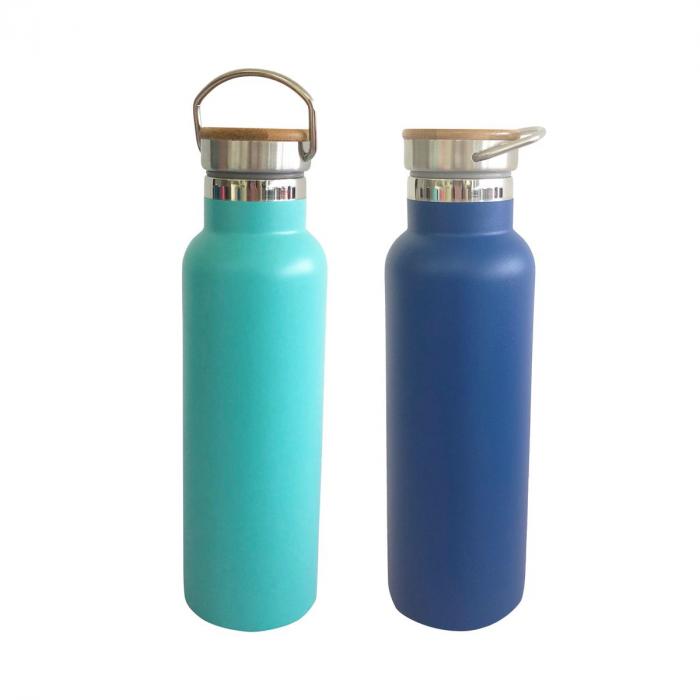 600ml Double Wall Vacuum Bottle with Bamboo Lid