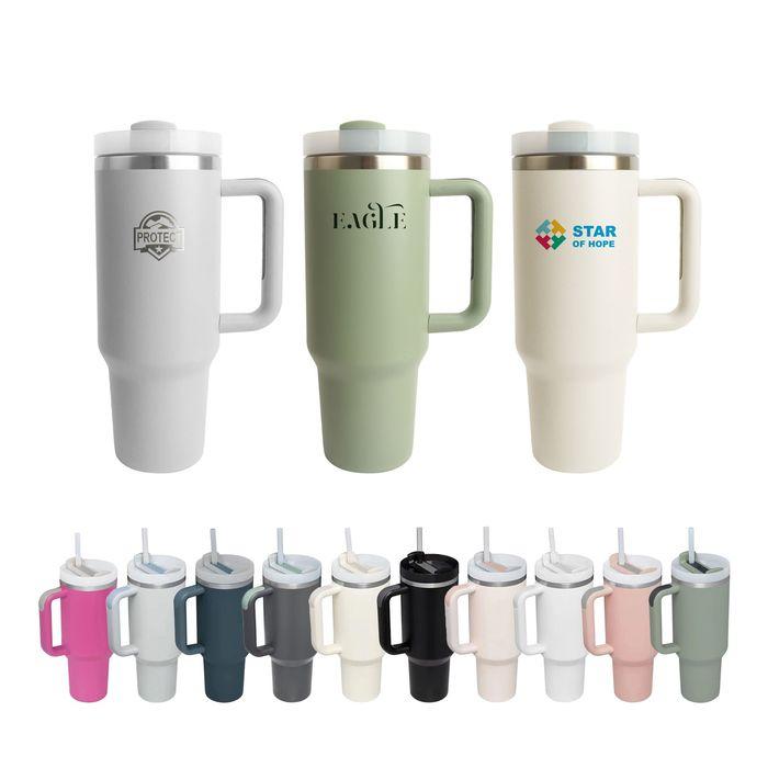 1.2L Stainless Steel Tumbler with Lid and Straw