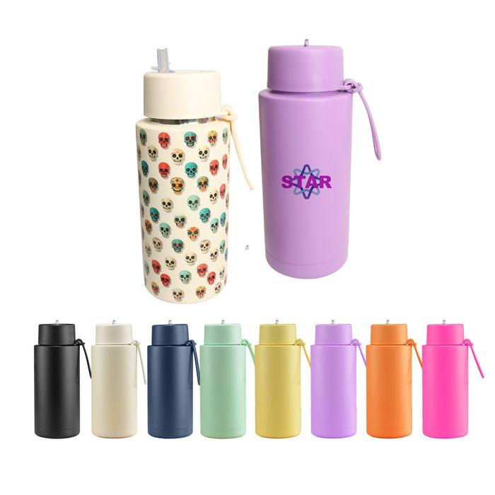 1L Stainless Steel Bottle with Straw Lid