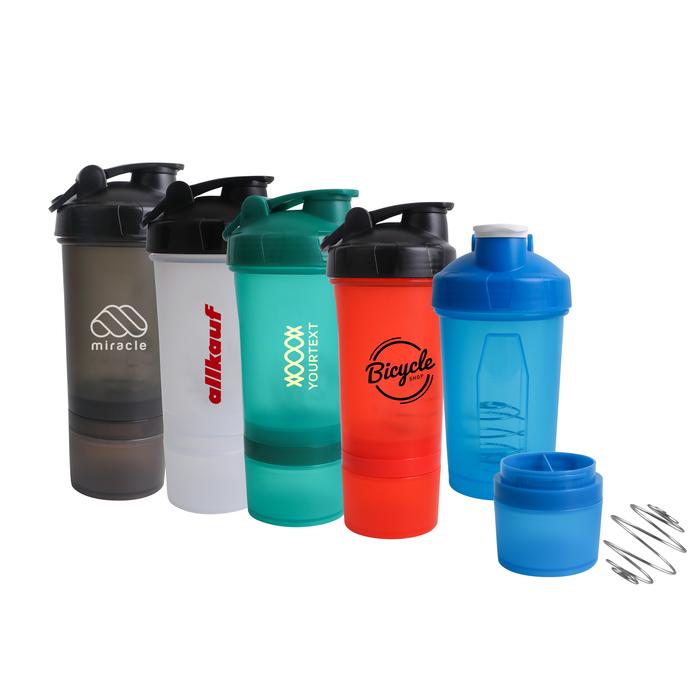 500ml 3 in 1 Fitness Protein Shaker Bottle