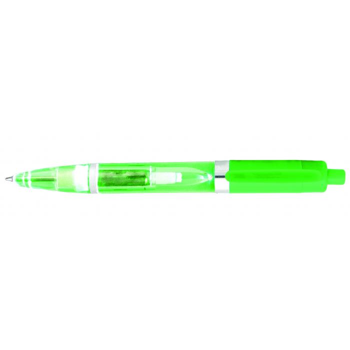 Green Led Light Barrel Plastic Pen