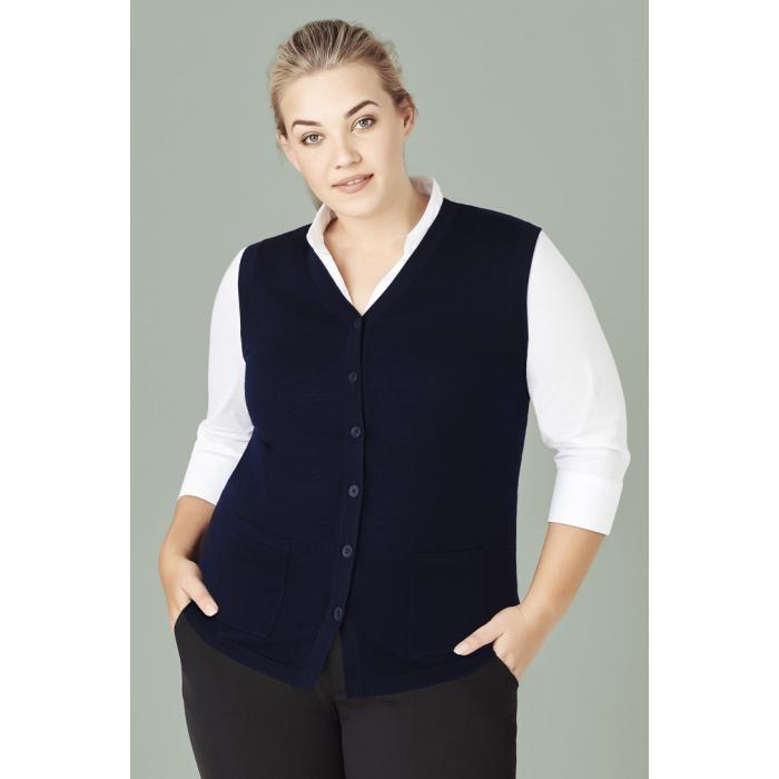 Womens Button Front Knit Vest