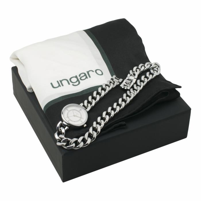 Set Ungaro Silver (watch & Silk Scarf)