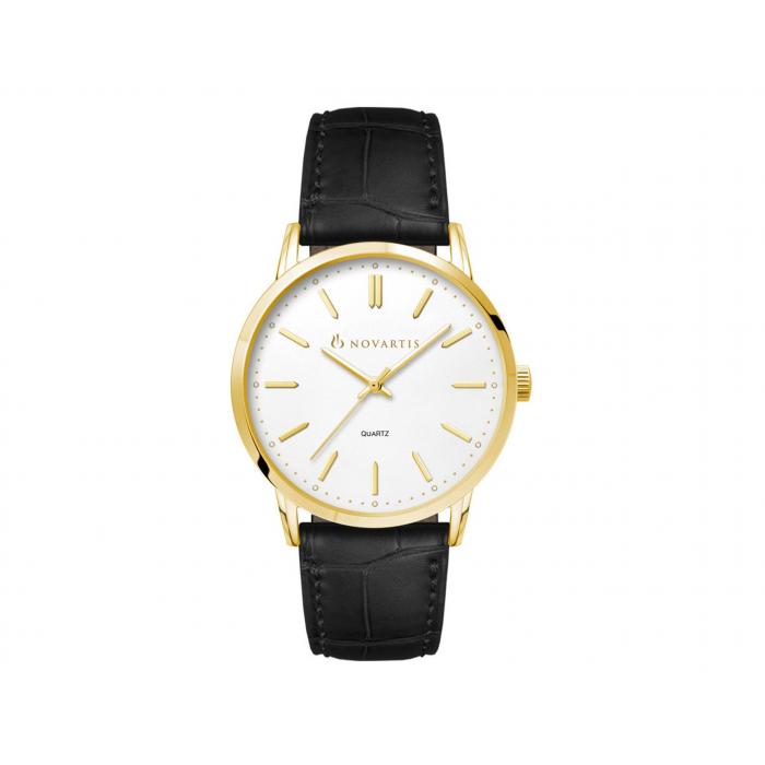 Mens Dress Watch (Gold), Leather Strap