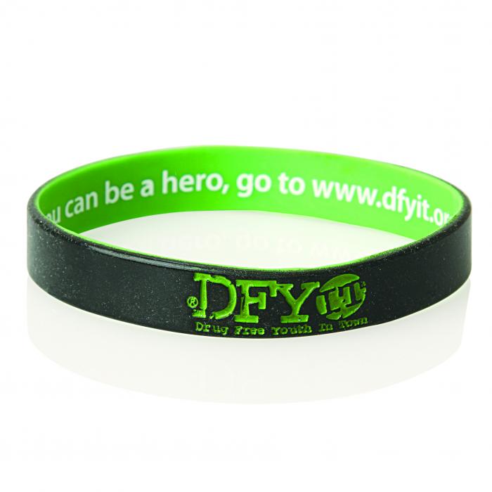 Inside Print and Outside Colour Infill Silicone Wristband