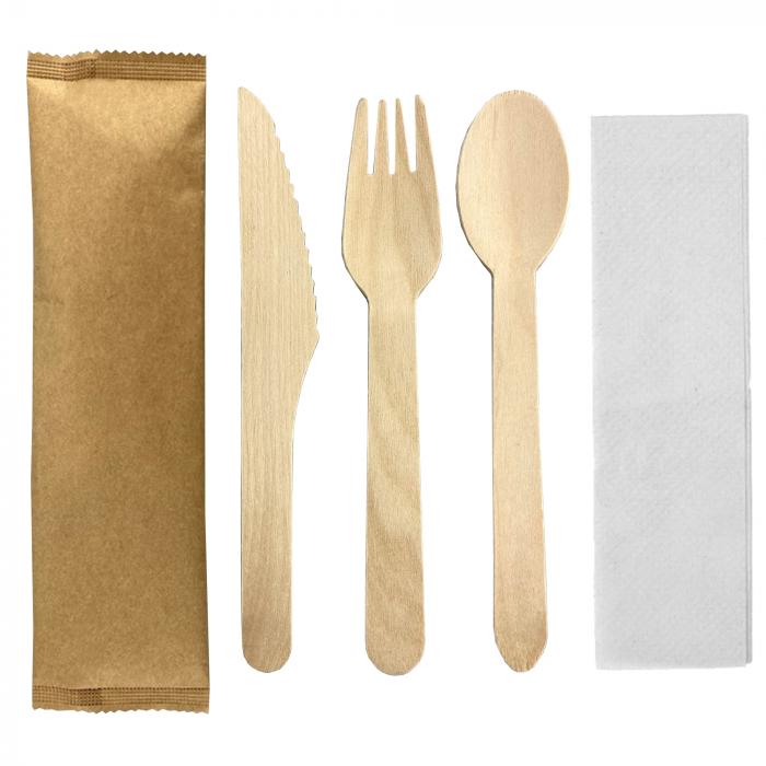 4pcs Wooden Cutlery Set