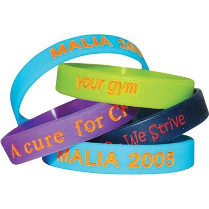 Debossed Silicone Wristbands with Colour Infill