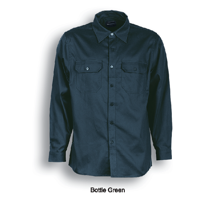 Unisex Adults Cotton Drill Work Shirt L/S