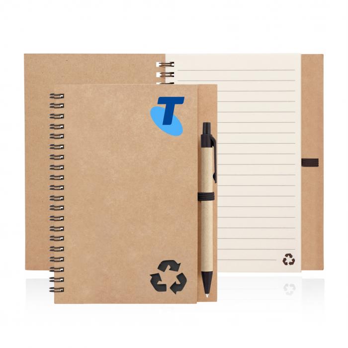 Eco Notebook Recycled Paper Spiral Bound with Z244 - Natural 