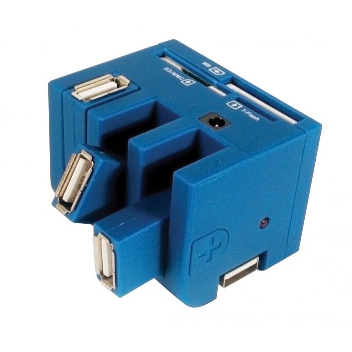 Portable 3 Port Usb Hub And Card Reader