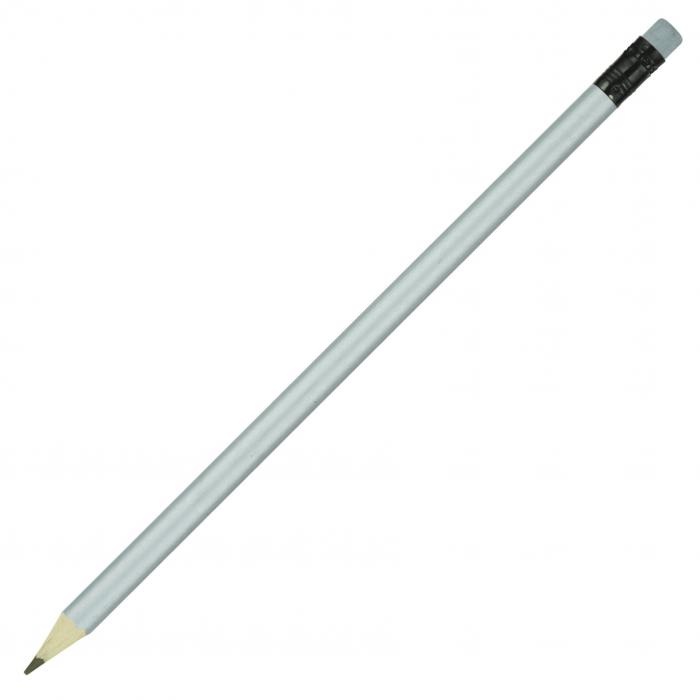 Pencil Sharpened Coloured Eraser - All Silver