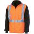 HiVis 4 in 1 Zip off Sleeve Reversible Vest, ‘X’ Back with additional tape on Tail