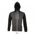 Silver Unisex Hooded Zipped Jacket With White Contrasted Drawstring