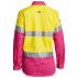 Women's Taped Hi Vis Cool Lightweight Drill Shirt - Yellow/Pink