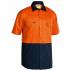 Hi Vis Cool Lightweight Drill Shirt - Orange/Navy