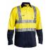 Taped Hi Vis Drill Traditional Fit Shirt - Yellow/Navy