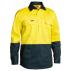 Hi Vis Closed Front Drill Shirt - Yellow/Bottle