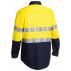 Taped Hi Vis Closed Front Cool Lightweight Shirt - Yellow/Navy