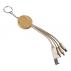 Round Bamboo Charging Cable Key Ring