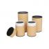 Large Kraft Paper Cylinders with Black Lid (65 x 130mm)
