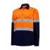 Mens Hi Vis L/Slv H/Weight Closed Front 2 Tone Cotton Drill Shirt W/Tape