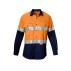 Mens Koolgear Hi-Visibility Two Tone Cotton Twill Ventilated Shirt With Tape Long Sleeve