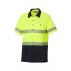 Mens Koolgear Hi-Visibility Two Tone Short Sleeve Ventilated Polo With Segmented Tape